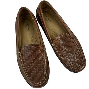 Docker's Men's Brown Basket Weave Slip-On Loafer Shoes, 10M